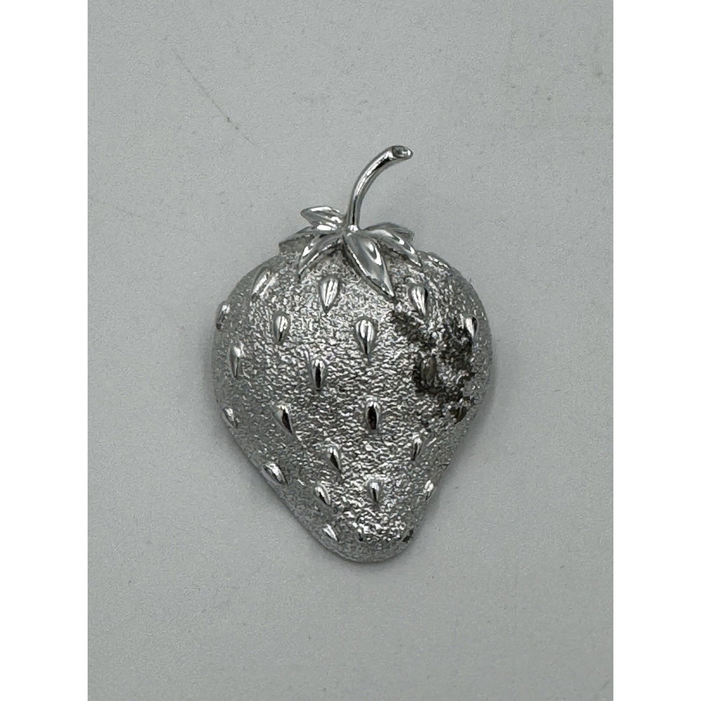 Vintage Jewelry SARAH COVENTRY Strawberry Pin Brooch Silver Tone